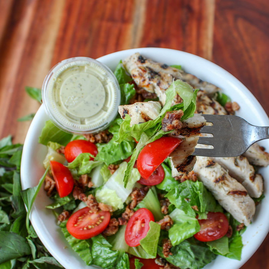 BLT Salad with Grilled Chicken and Avocado Ranch