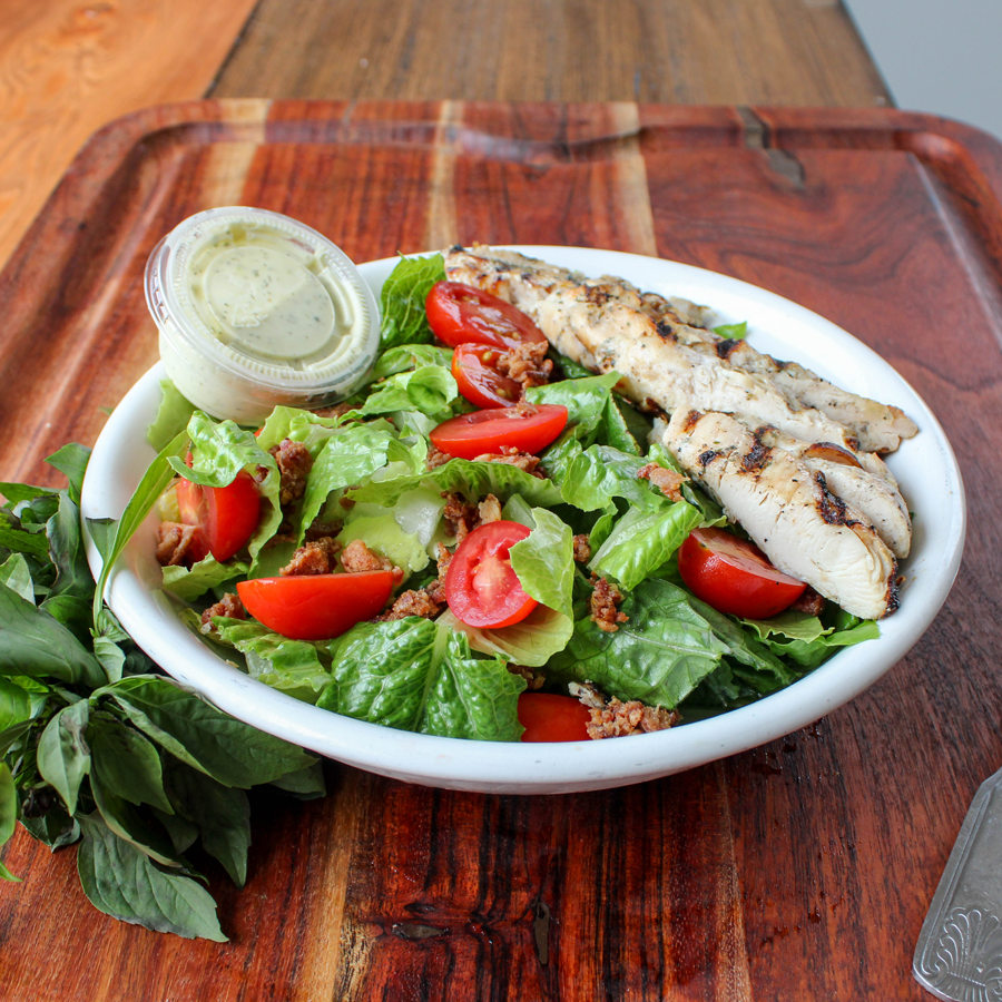 BLT Salad with Grilled Chicken and Avocado Ranch