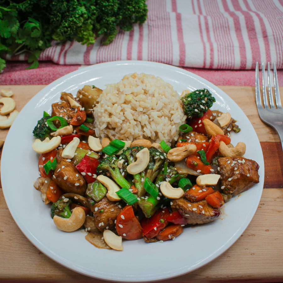 Cashew Chicken Stir Fry with Brown Rice