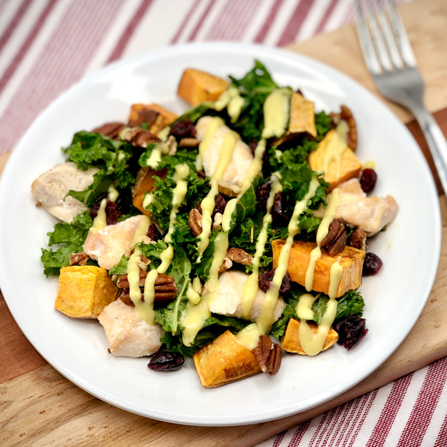 Cranberry Pecan Chicken Kale & Sweet Potato Skillet