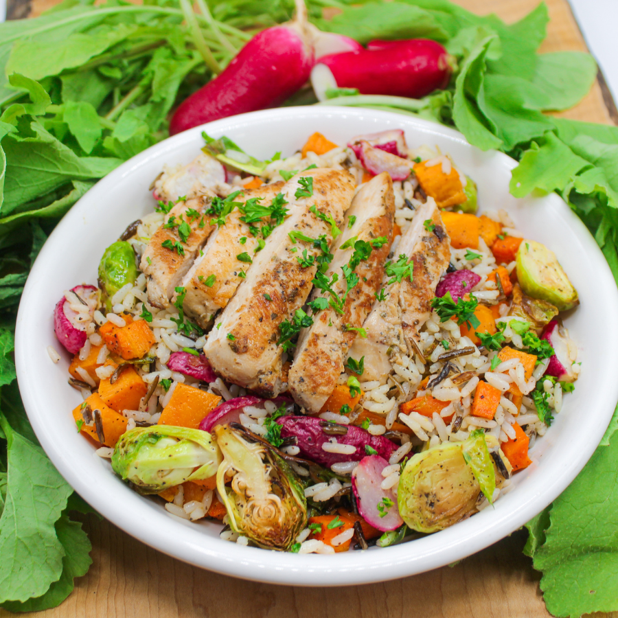 Harvest Salad with Chicken and Maple-Sage Vinaigrette