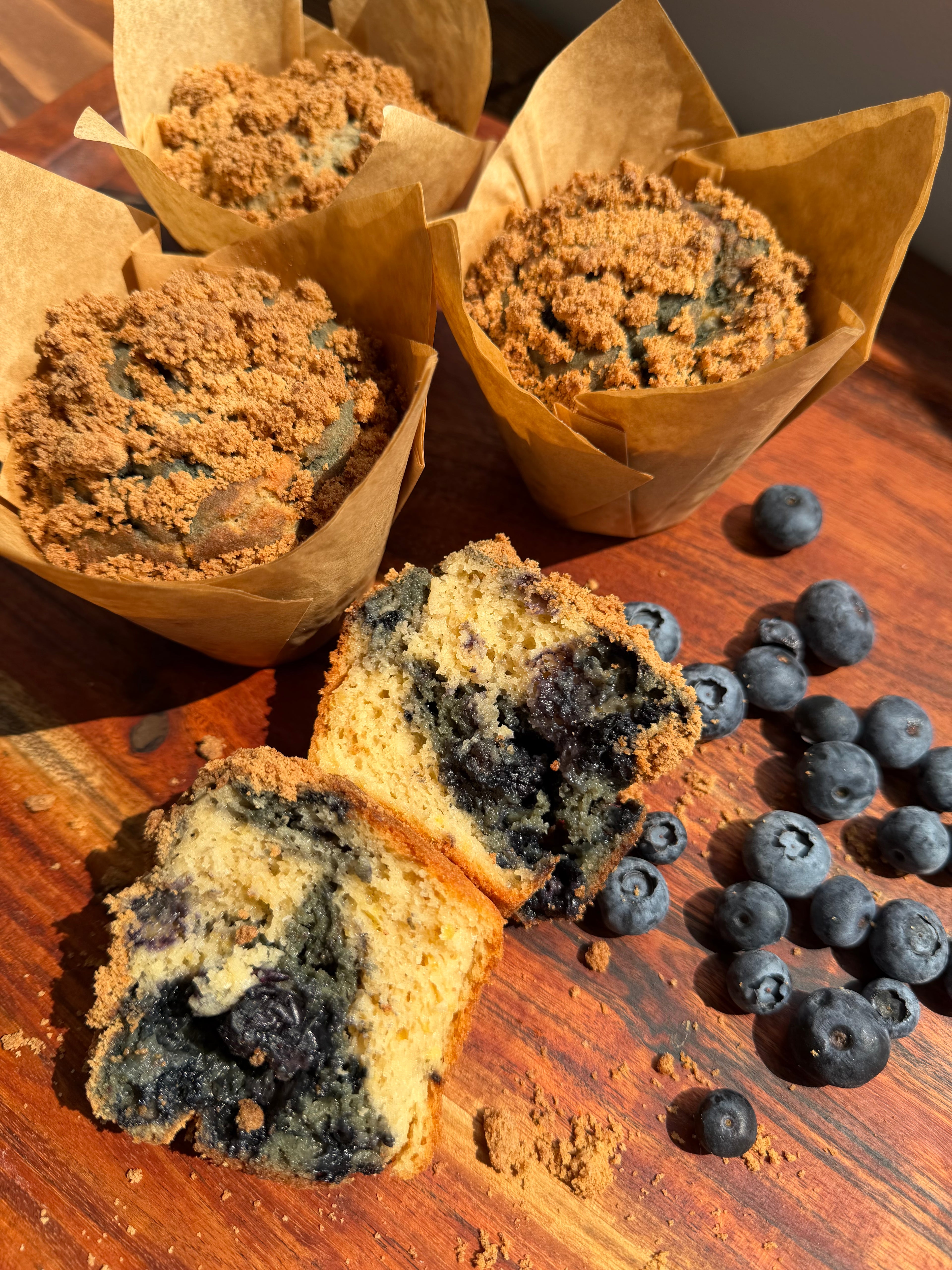 Lemon Rosemary Blueberry Protein Muffin