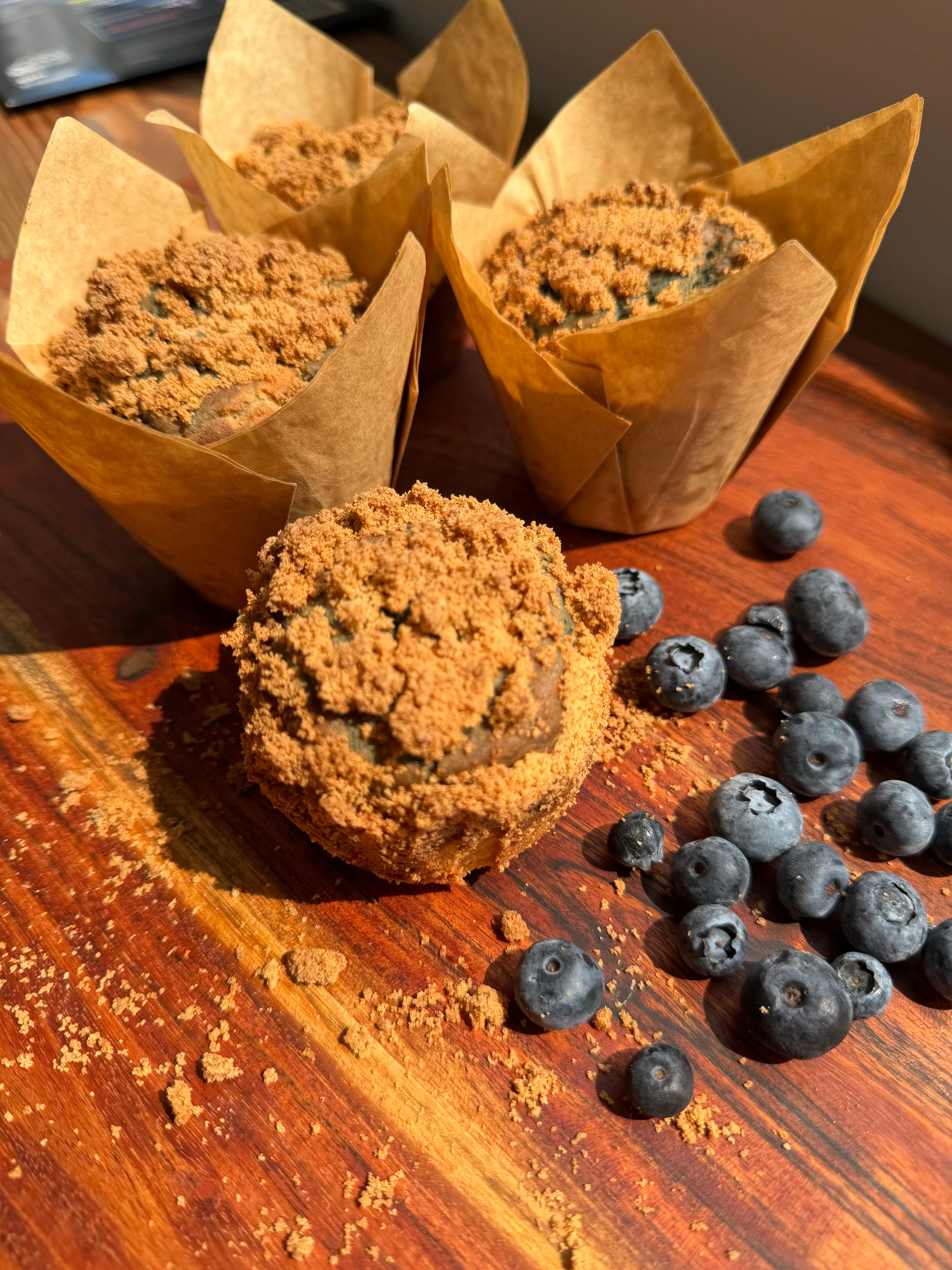 Lemon Rosemary Blueberry Protein Muffin
