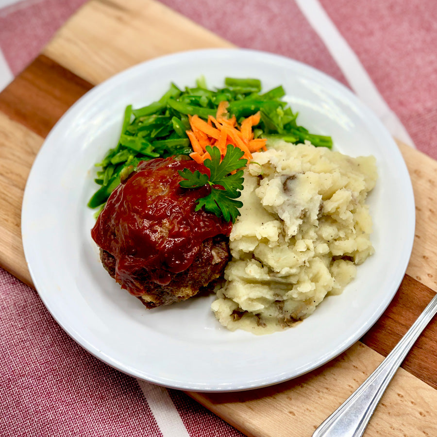 Meatloaf w/ Mashed Potatoes & Green Beans