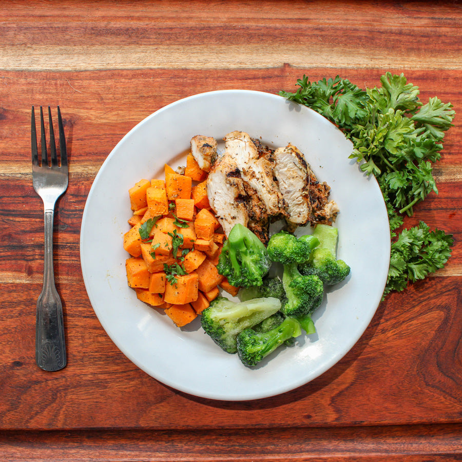 The Best Grilled Chicken with Sweet Potato and Broccoli