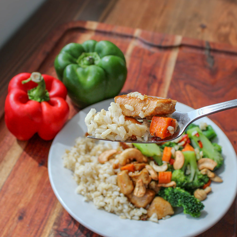 Cashew Chicken Stir Fry with Brown Rice