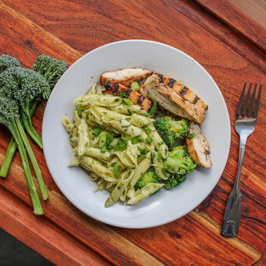 Green Goddess Pasta w/ Grilled Chicken & Broccoli