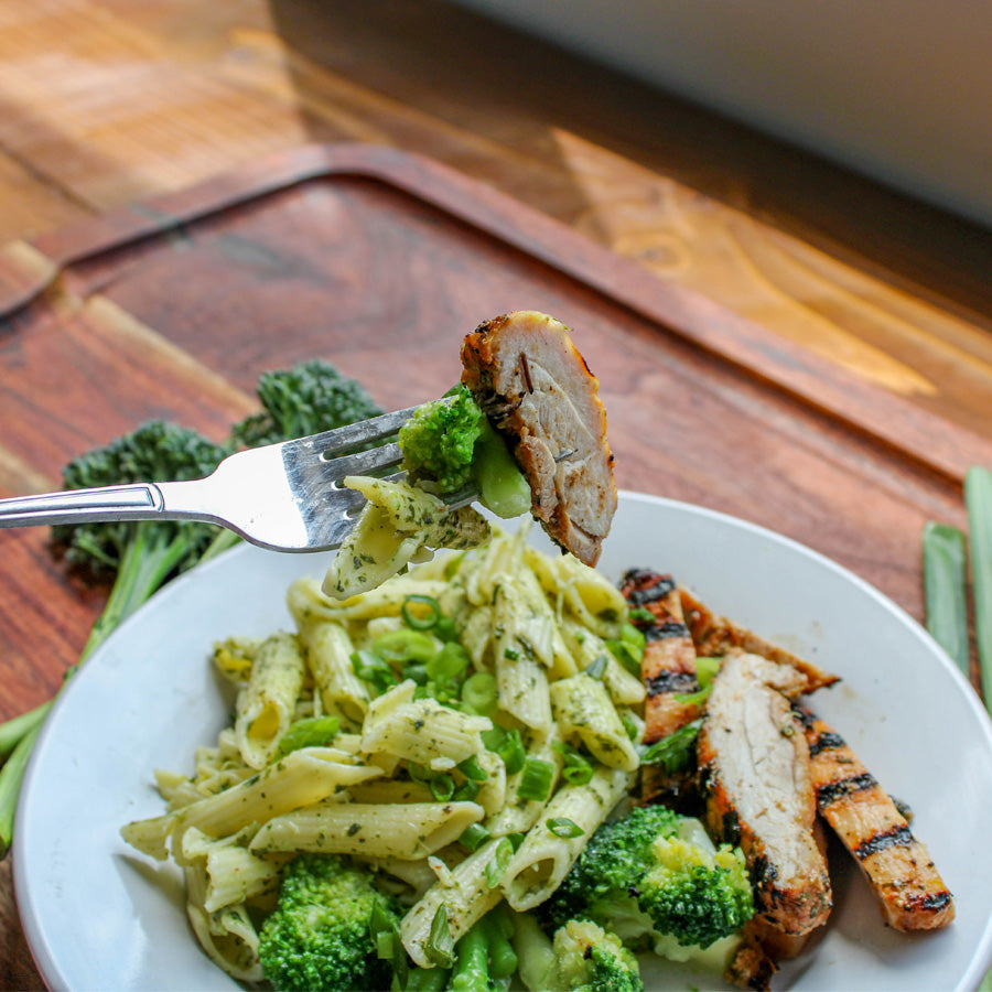 Green Goddess Pasta w/ Grilled Chicken & Broccoli