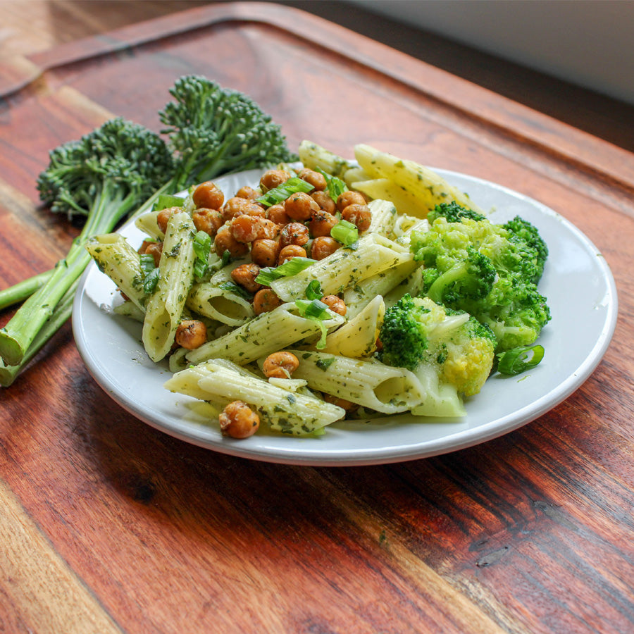 Plant Based - Green Goddess Pasta w/ Broccoli and Crispy Roasted Chickpeas