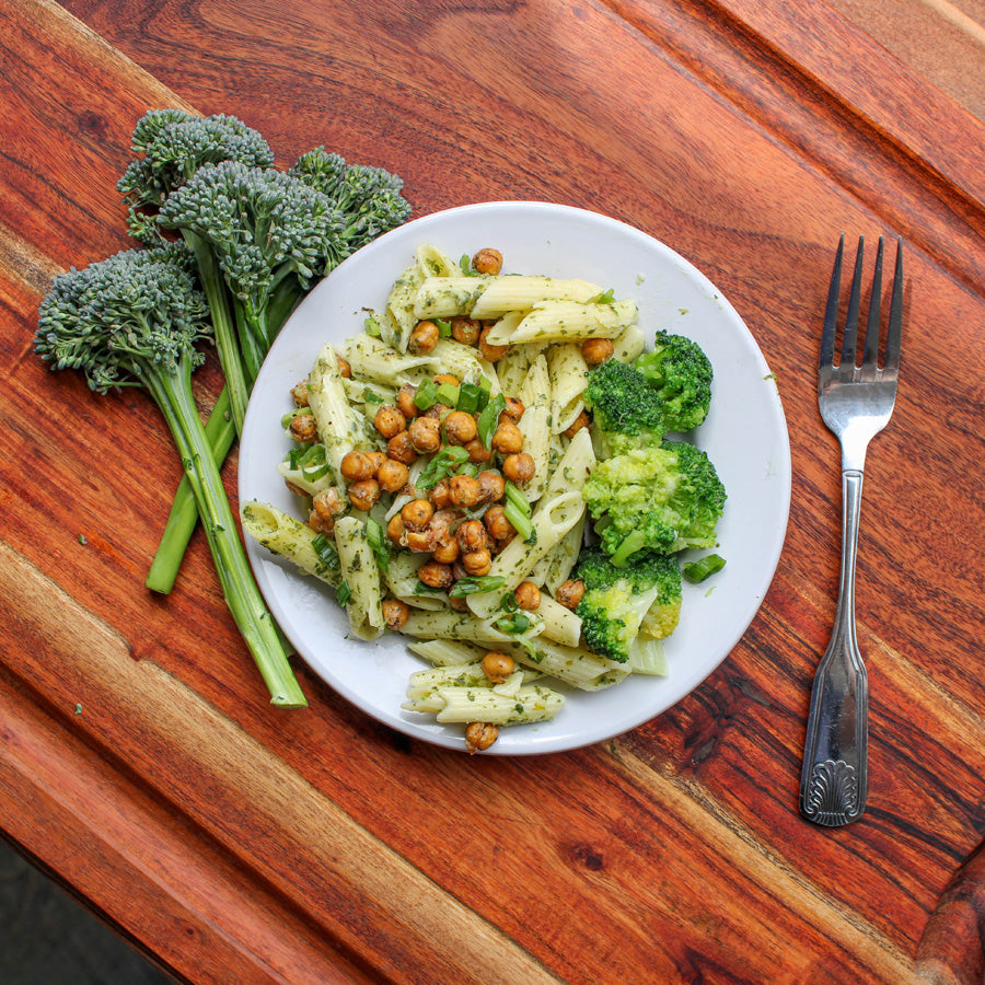 Plant Based - Green Goddess Pasta w/ Broccoli and Crispy Roasted Chickpeas