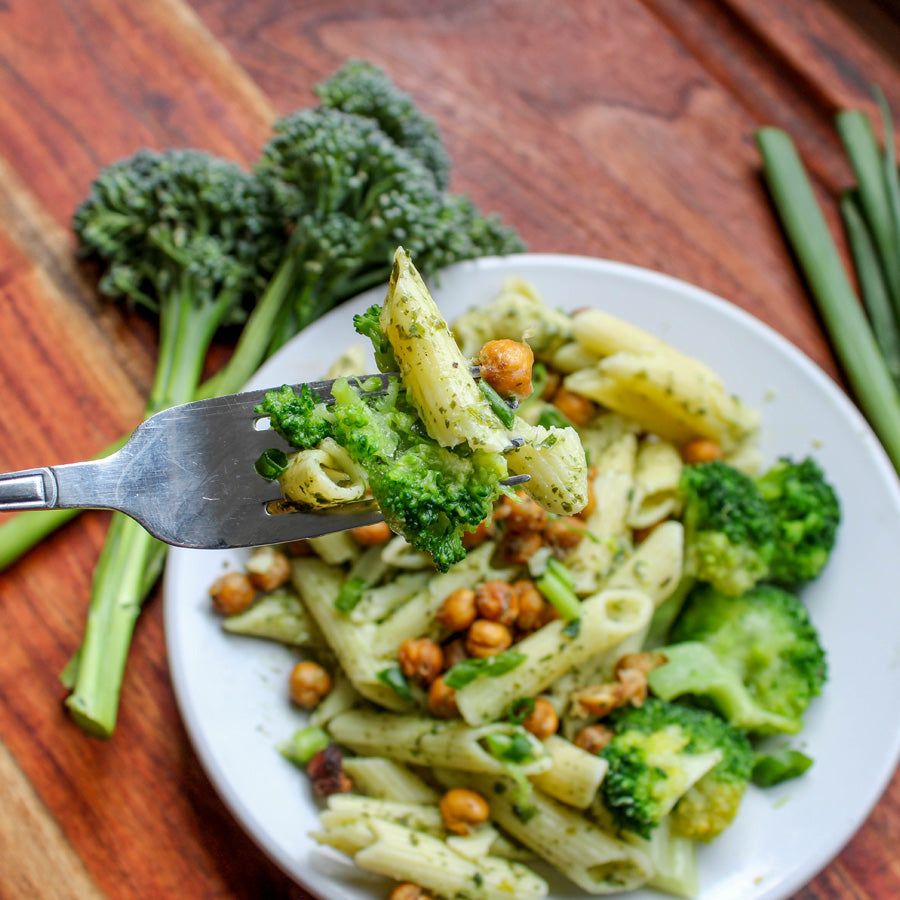 Plant Based - Green Goddess Pasta w/ Broccoli and Crispy Roasted Chickpeas