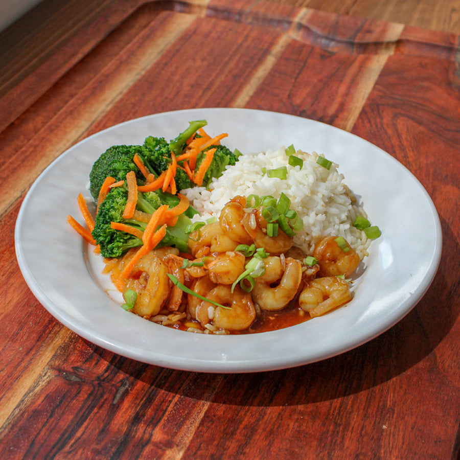 Honey Garlic Shrimp with Rice and Broccoli